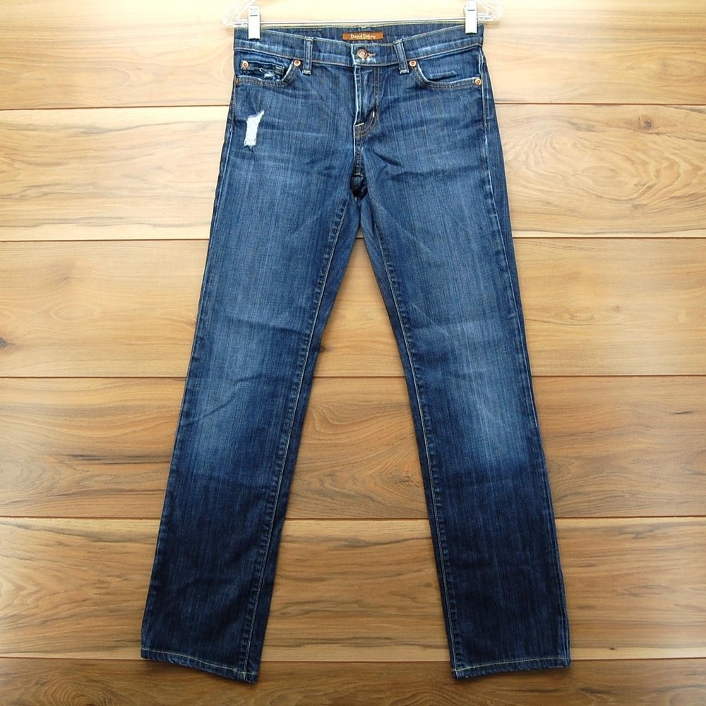 David Kahn Jeans Womens 25 Straight Leg Distressed Denim Made in USA 5700